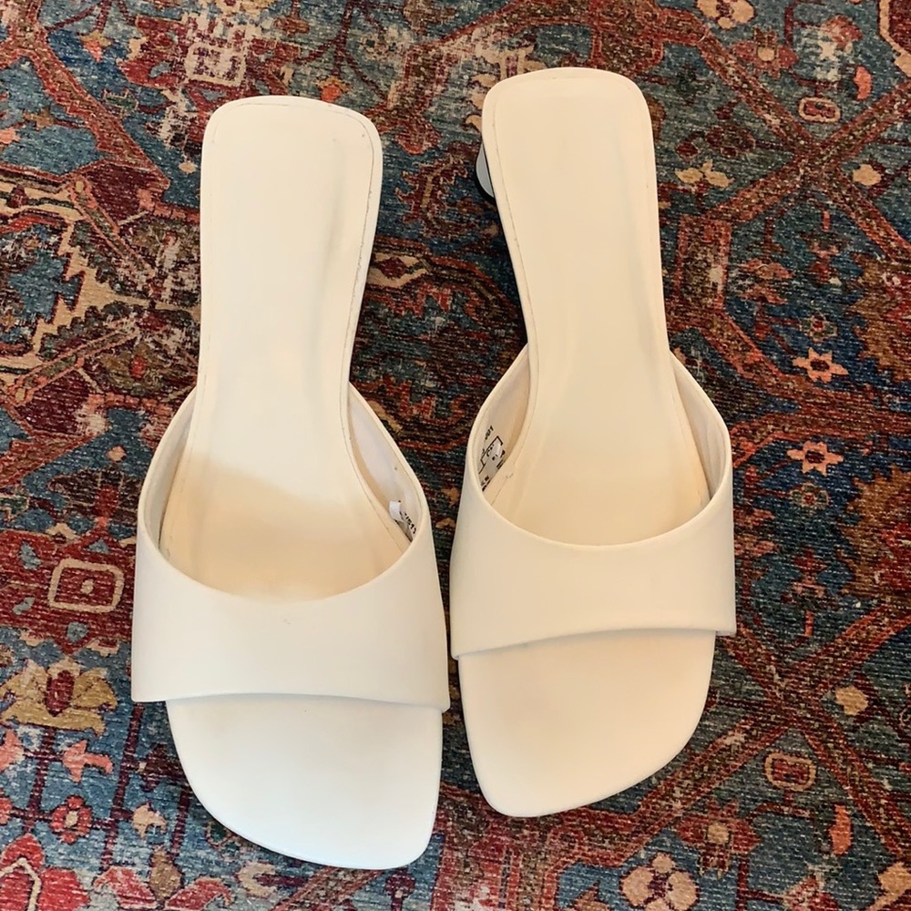 Zara Block Heeled Square Toes Mules